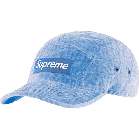 Supreme Velvet Pattern Camp Cap - Light Blue