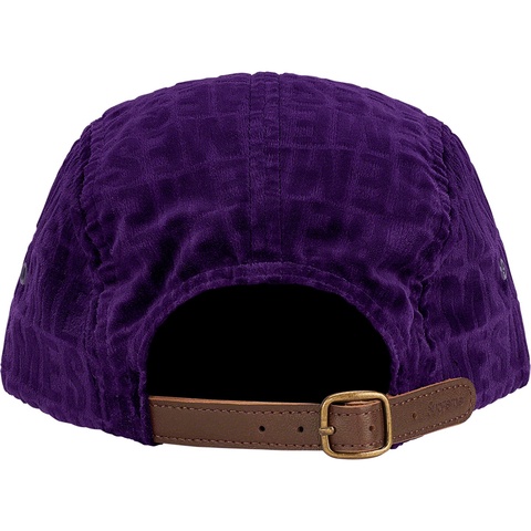 Supreme Velvet Pattern Camp Cap - Purple