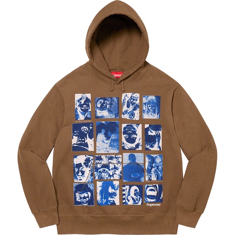 Supreme Collage Grid Hooded Sweatshirt - Olive Brown