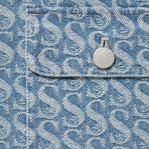 Supreme Monogram Denim Shirt - Blue