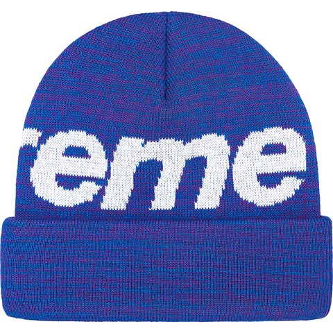 Supreme Big Logo Beanie - Blue Static 