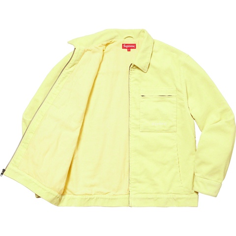 Supreme Corduroy Zip Jacket - Pale Yellow