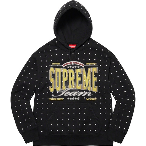 Supreme Rhinestone Hooded Sweatshirt - Black