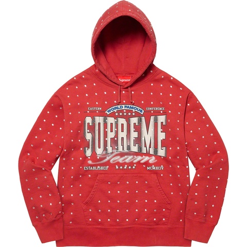 Supreme Rhinestone Hooded Sweatshirt - Burnt Red