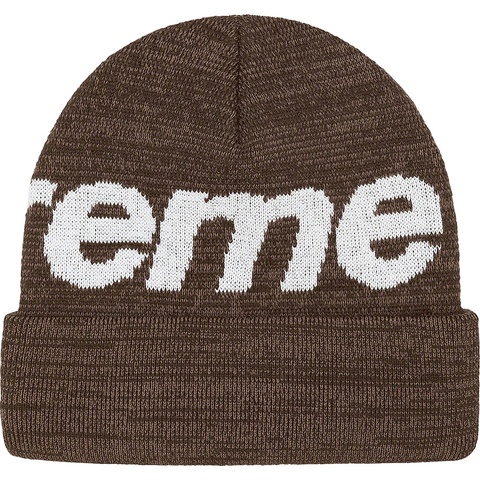 Supreme Big Logo Beanie - Brown Static 