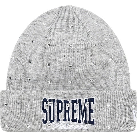 Supreme New Era® Rhinestone Beanie - Heather Grey