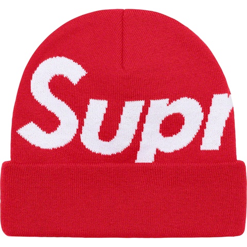 Supreme Big Logo Beanie - Red