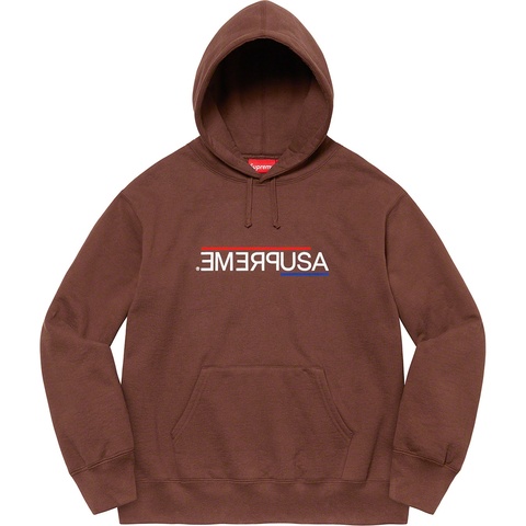 Supreme USA Hooded Sweatshirt - Dark Brown