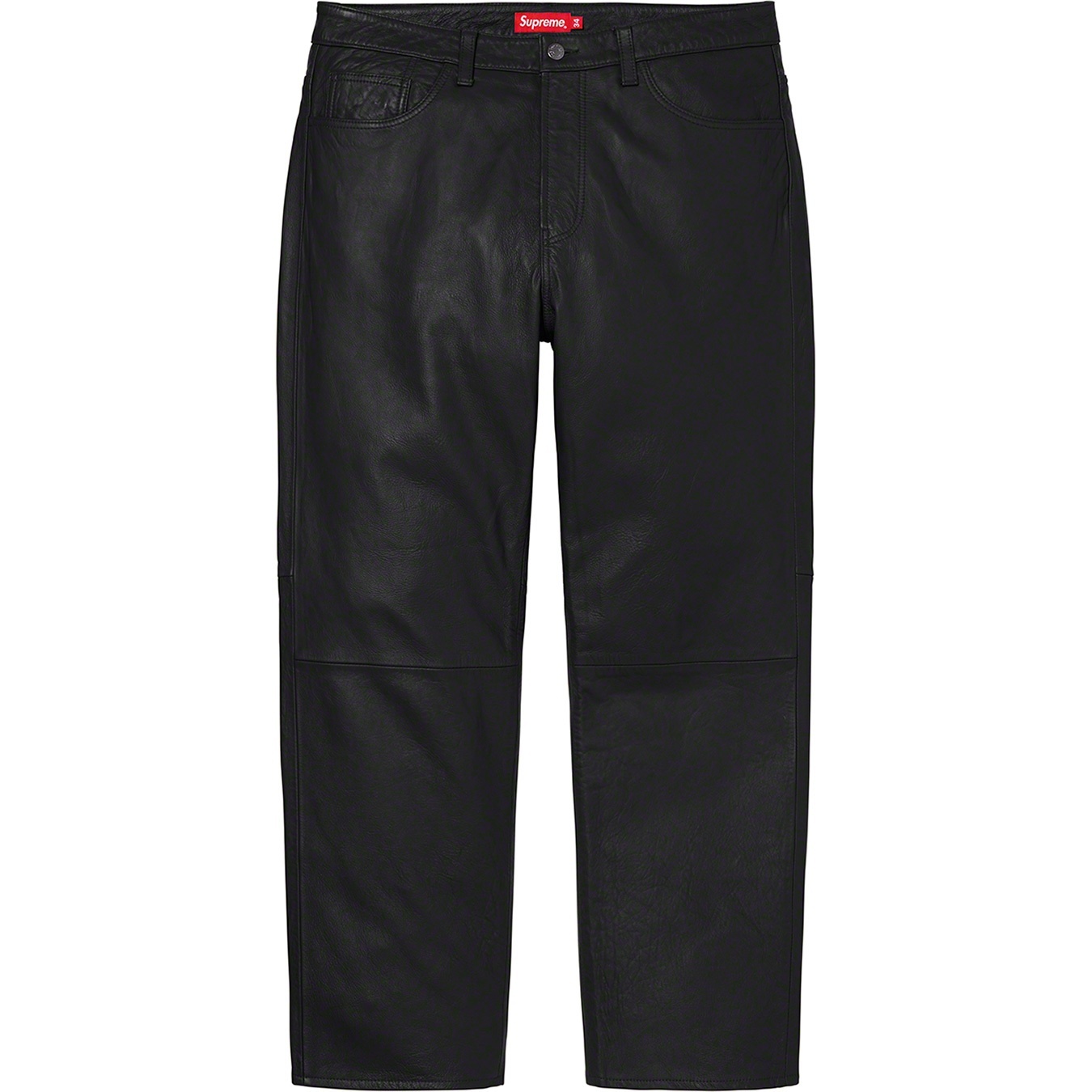 Supreme Leather 5-Pocket Jean (FW21) - Black - $398