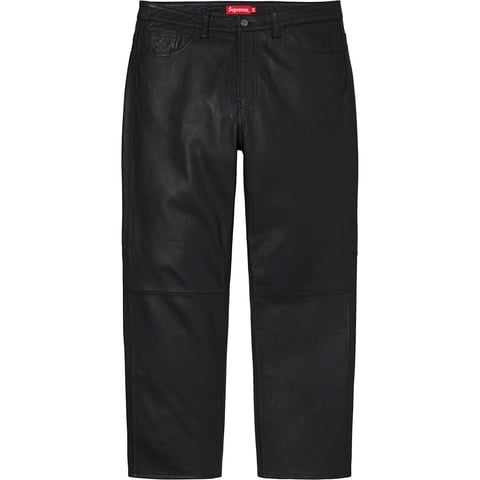 Supreme Leather 5-Pocket Jean - Black