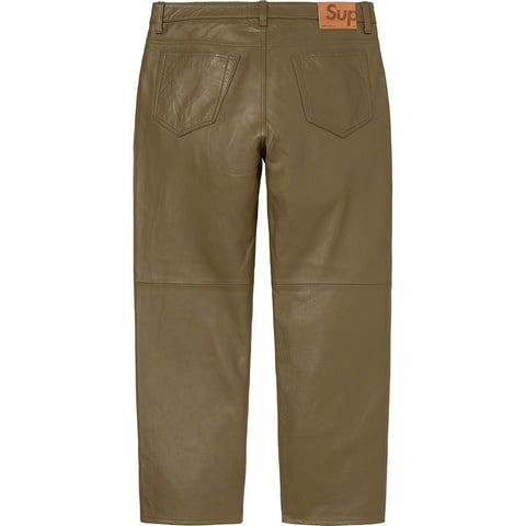 Supreme Leather 5-Pocket Jean - Olive