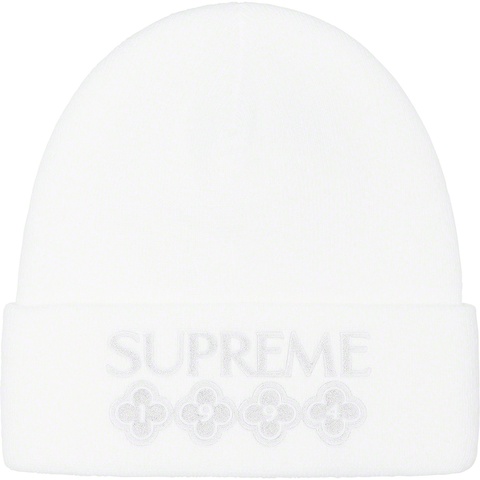 Supreme Glitter Beanie - White