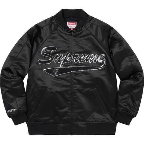 Supreme Supreme®/Mitchell & Ness® Sequin Logo Varsity Jacket - Black
