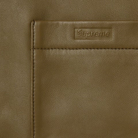 Supreme Leather Shirt - Olive