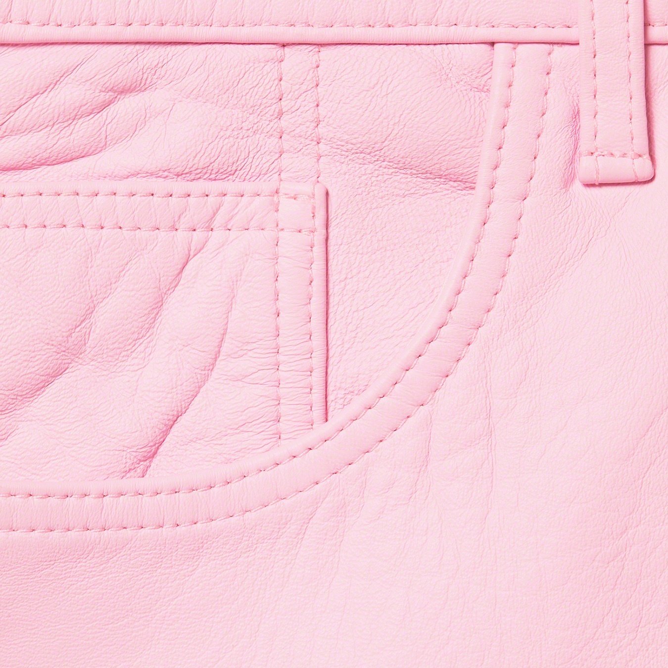 Supreme Leather 5-Pocket Jean (FW21) - Pink - $398
