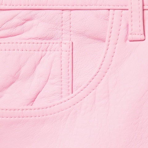 Supreme Leather 5-Pocket Jean - Pink