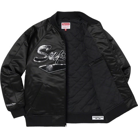 Supreme Supreme®/Mitchell & Ness® Sequin Logo Varsity Jacket - Black