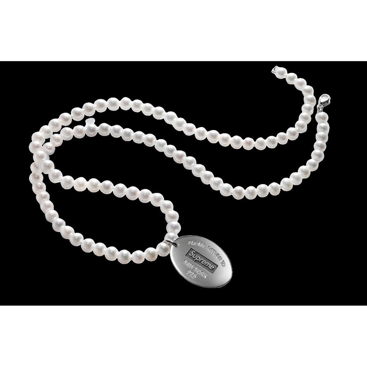 【つ】Supreme Tiffany Pearl Necklace Supreme®/Tiffany & Co. Return to Tiffany Oval Tag Pearl Necklace