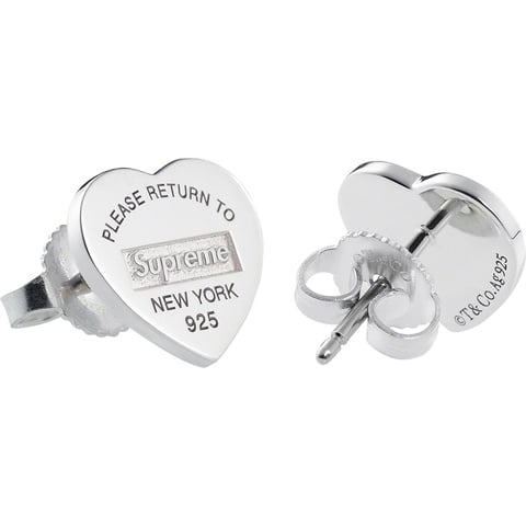 Supreme®/Tiffany & Co. Return to Tiffany Heart Tag Stud Earrings