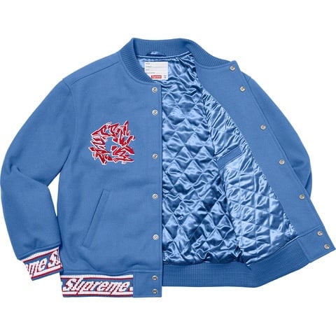 Supreme Support Unit Varsity Jacket - Light Blue