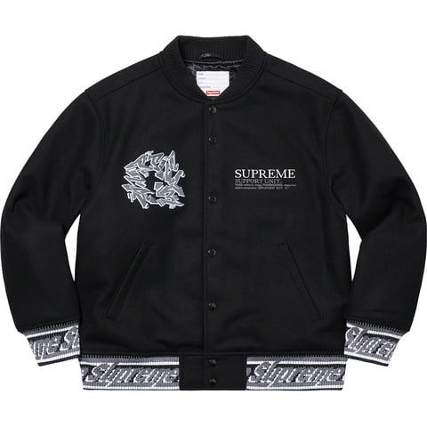 Supreme Support Unit Varsity Jacket - Black