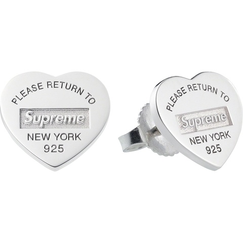 Supreme Supreme®/Tiffany & Co. Return to Tiffany Heart Tag Stud Earrings (Set of 2) - Silver