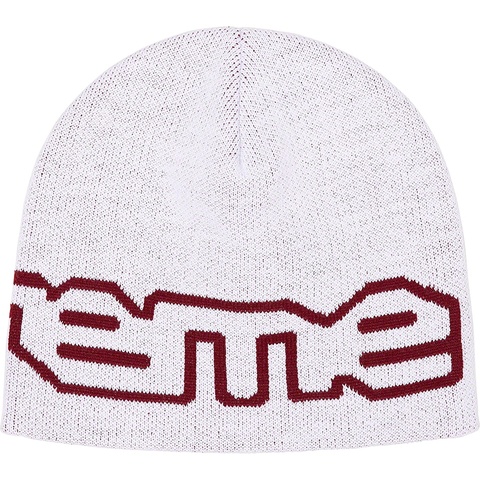 Supreme Wrap Logo Beanie - White