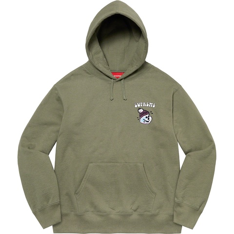 Supreme Snowman Hooded Sweatshirt - Light Olive