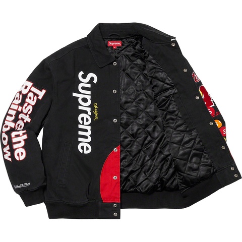 Supreme Supreme®/Skittles®/<wbr>Mitchell & Ness® Varsity Jacket - Black