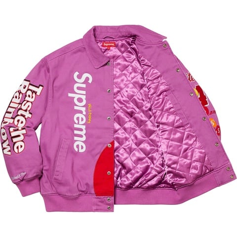 【希少】Supreme Mitchell&Ness VARSITY JACKET SUPREME x MITCHELL & NESS Skittles Varsity Jacket FW21 NWT – Reset