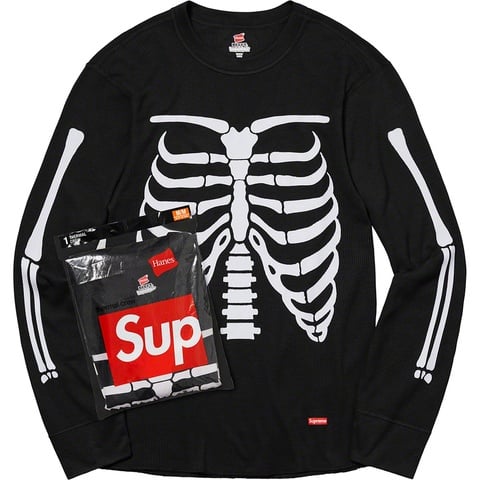 Supreme Supreme®/Hanes® Bones Thermal Crew (1 Pack) - Black