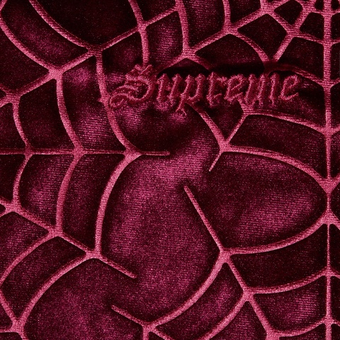 Supreme Spider Web Velvet S/S Shirt - Burgundy