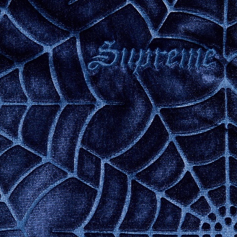 Supreme Spider Web Velvet S/S Shirt - Navy