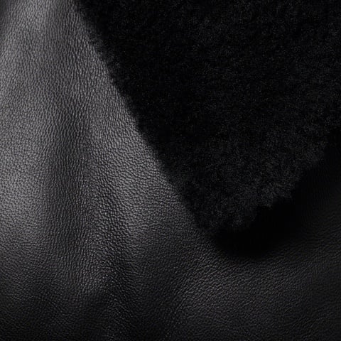 Supreme Supreme®/Schott® Shearling Collar Leather Puffy Jacket - Black