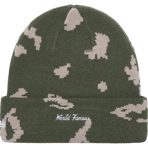 Supreme New Era® Box Logo Beanie - Olive Russian Camo