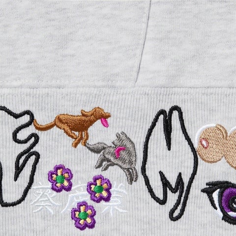 Supreme AOI Icons Hooded Sweatshirt - Ash Grey