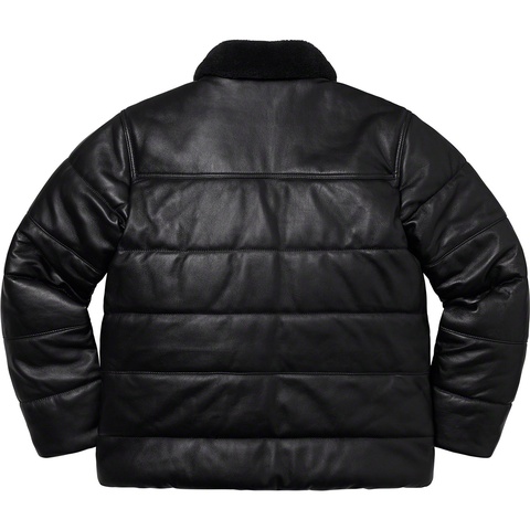 Supreme®/Schott® Shearling Collar Leather Puffy Jacket Supreme®/Schott® Shearling Collar Leather Puffy Jacket