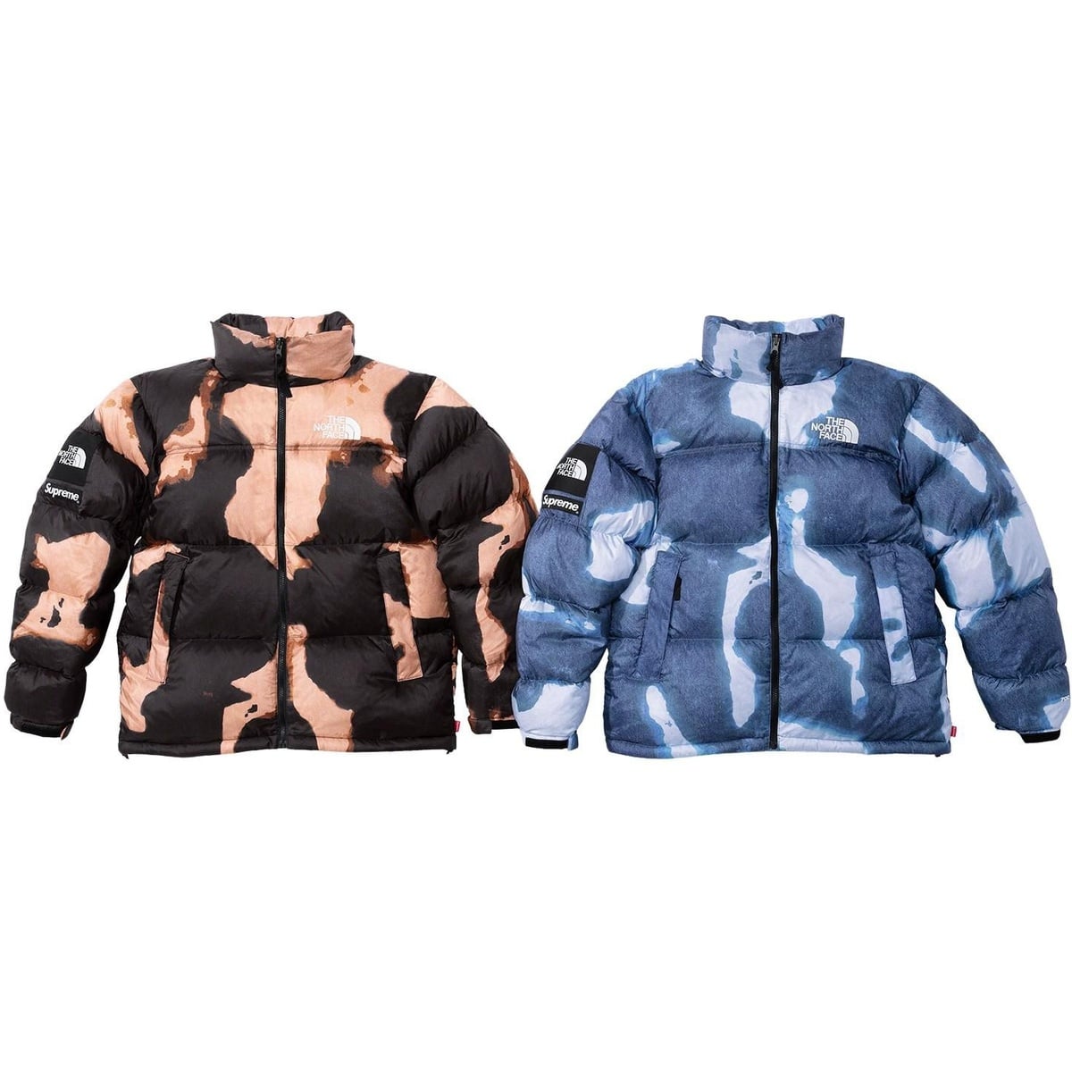 Supreme®/The North Face® Bleached Denim Print Nuptse Jacket