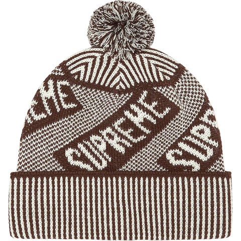 Supreme Banner Beanie - Brown