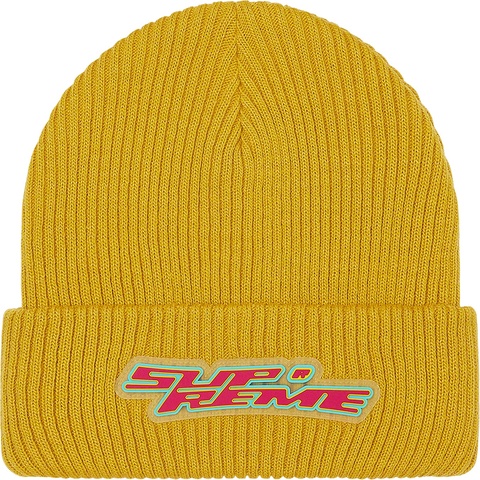 Supreme Raised Logo Patch Beanie - Mustard