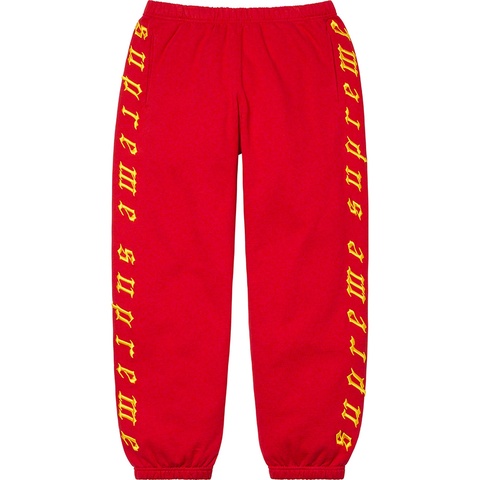 Supreme Raised Embroidery Sweatpant - Red