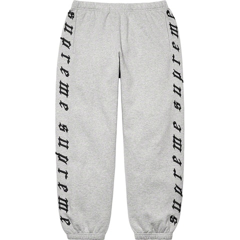 Supreme Raised Embroidery Sweatpant - Heather Grey