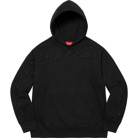 Supreme Raised Embroidery Hooded Sweatshirt - Black