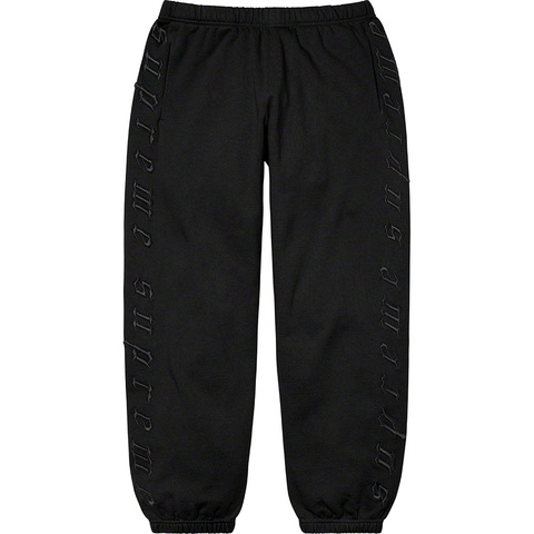 Supreme Raised Embroidery Sweatpant - Black