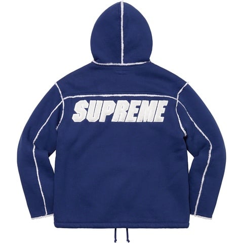 Supreme Faux Shearling Hooded Jacket - Bright Navy