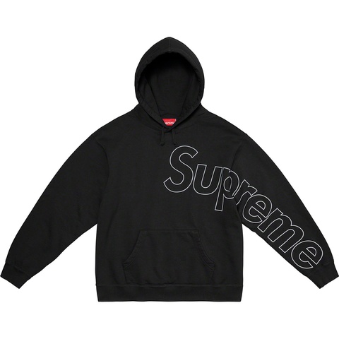 Supreme Reflective Hooded Sweatshirt - Black