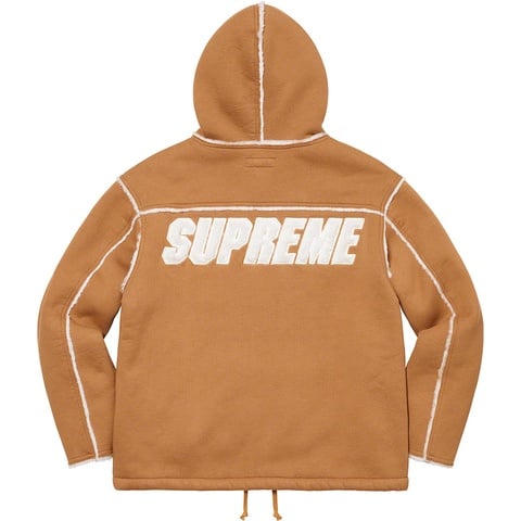 Supreme Faux Shearling Hooded Jacket - Tan