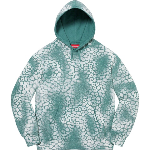 Supreme Bleached Leopard Hooded Sweatshirt - Dusty Teal