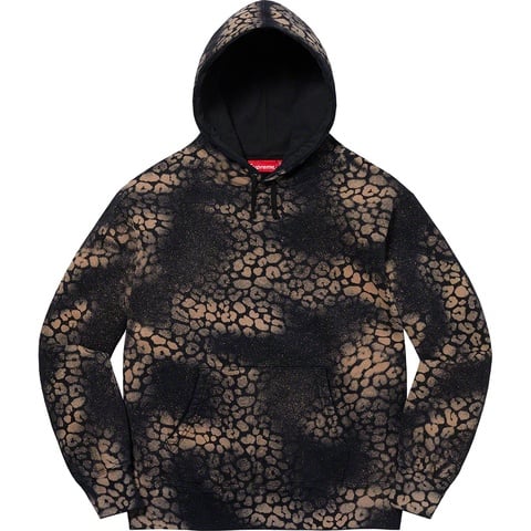 Supreme Bleached Leopard Hooded Sweatshirt - Black
