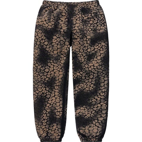 Supreme Bleached Leopard Sweatpant - Black